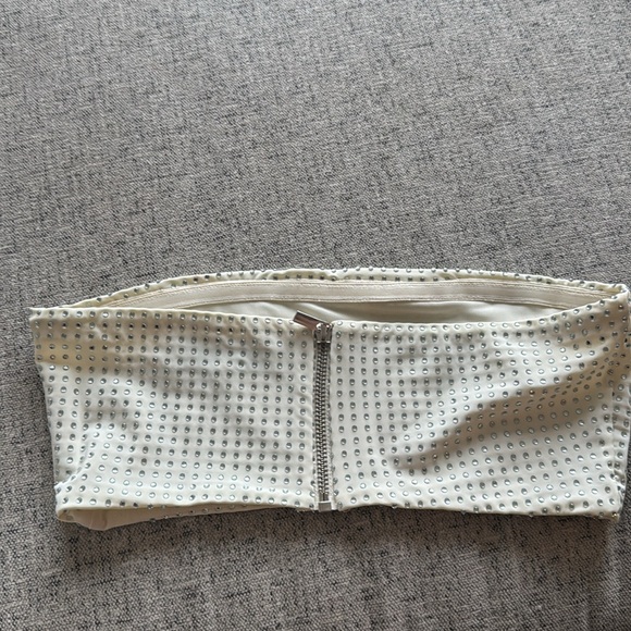 Weworewhat Crystal Bandeau Top | Ecru - Picture 5 of 6